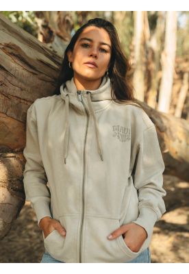 Imagen 2 del producto Poleron FZ Kiribati Beige Mujer Maui And Sons