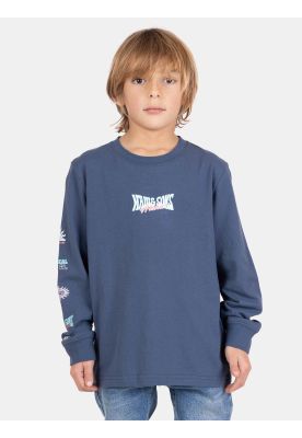 Polera ML Sharky Celeste Infantil Maui And Sons