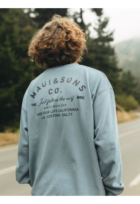 Imagen 2 del producto Poleron CR Follow the surf Celeste Hombre Maui And Sons