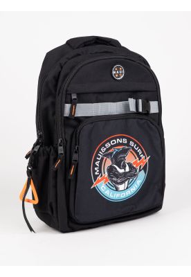 Mochila Escolar Wavora Negro Infantil Maui and sons