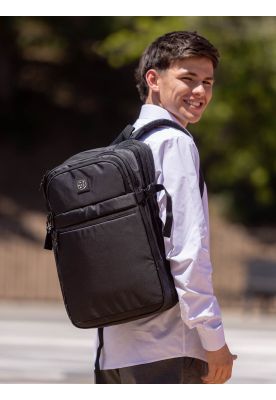 Mochila Escolar Tropina Negro Hombre Maui and sons