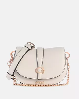 Mini Cartera Guess Mujer Carrie Mini Flap Crossbody Blanco