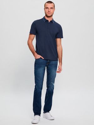 Imagen 2 del producto Polera Guess Hombre Ss Paul Pique Tape Polo Azul