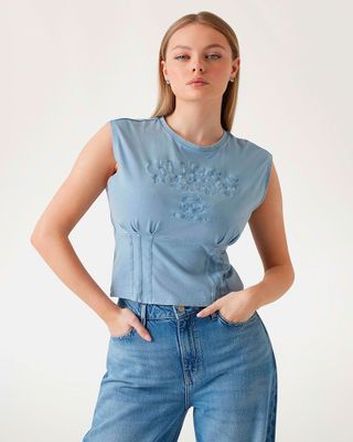 Polera Sl Nautical Logo Corset Tee Azul