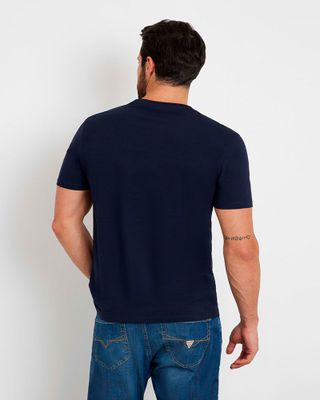 Imagen 2 del producto Polera Guess Hombre Ss Cn Shiny Gel Triangle Tee Azul