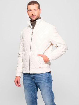 Chaqueta Guess Hombre Quilted Pu Leather Jacket Beige