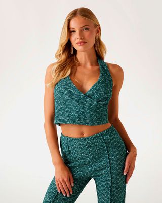 Polera Guess Mujer Sl Naleny Top Verde