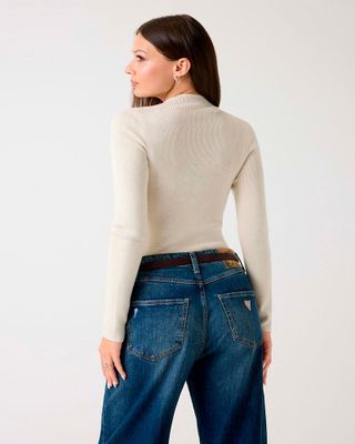 Imagen 2 del producto Sweater Ls Mock Neck Julia Seamless Blanco Mujer