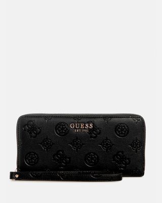 Billetera Guess Mujer Laurel Ii Slg Large Zip Around Negro