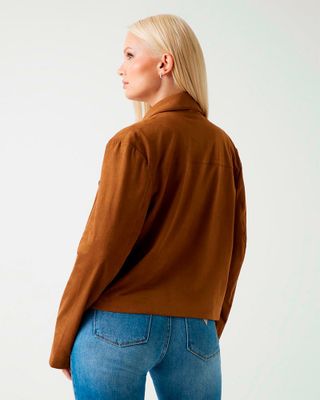 Imagen 2 del producto Chaqueta Ls Aria Cropped Faux Suede Café Mujer