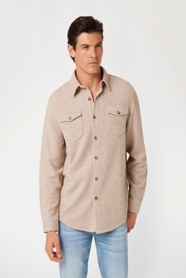 Camisa Guess Hombre Ls Collins Luxury Shirt Café