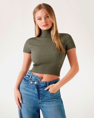 Imagen 1 del producto Sweater Guess Mujer Ss Jayla Mock Neck Swtr Verde