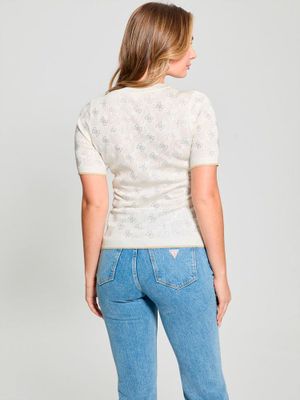 Imagen 2 del producto Polera Guess Mujer Rosie 4G Rn Ss Swtr Blanco