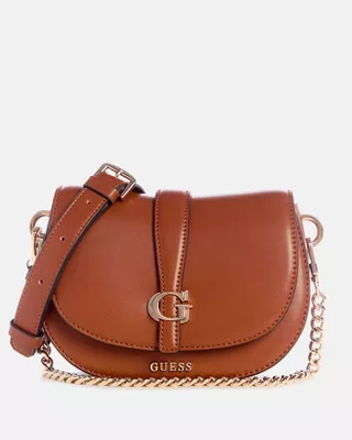 Mini Cartera Guess Mujer Carrie Mini Flap Crossbody Café