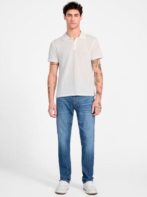 Imagen 2 del producto Polera Guess Hombre Ss Dario Knit Textured Polo Blanco
