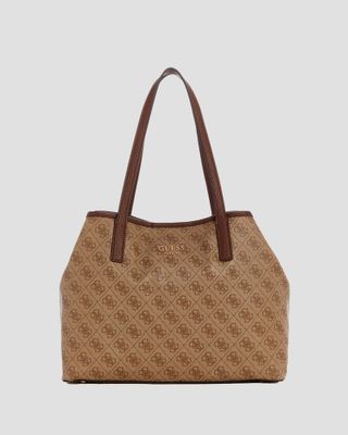 Cartera Guess Mujer Vikky Ii 2 In 1 Tote Café Oscuro