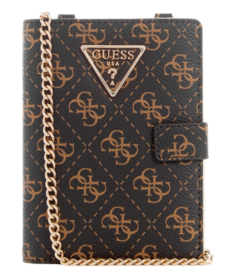 Billetera Guess Mujer Laurel Slg Chain Passport Case Café