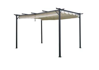 Pérgola Cavancha con Tela Retráctil 3x4mt Marfil