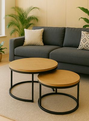 Set de Mesas de Centro Anidadas Café claro Atlanta