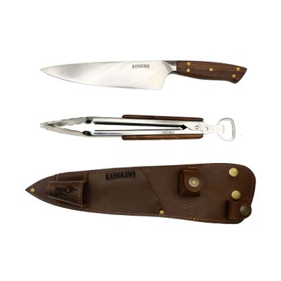 Imagen 2 del producto CUCHILLO CATEMU + TENAZA CON FUNDA DE CUERO CAFÉ