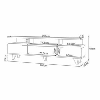 Imagen 2 del producto Rack Siena Tv 70"" 2.0 Off White Castaño
