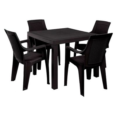 Juego de Comedor terraza Eterno Chocolate 4 personas