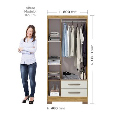 Imagen 2 del producto Closet 3 puertas Classic Marrocos/ Off white 188x46x80