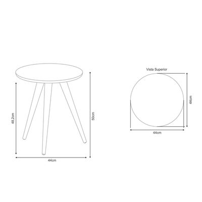Imagen 2 del producto Mesa Lateral Alba Preto 44x44x50 cm