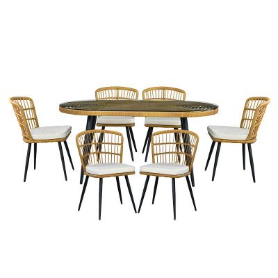 Comedor Terraza Londres Cojín Marfil 6 Pers