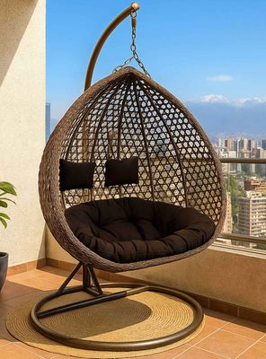 Silla Colgante Hawái XL Chocolate Cojín Café