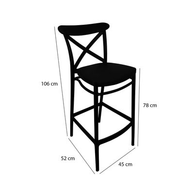 Imagen 2 del producto Pack 4 taburetes Bar Crossback negra