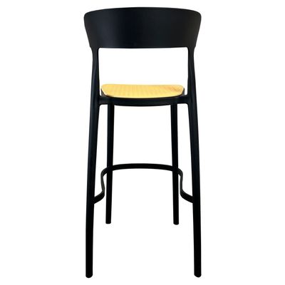 Imagen 2 del producto Pack 2 Taburetes Bar Bistro Negra Asiento Beige 106 x 45 x 48 cm / Alto asiento: 76 cm