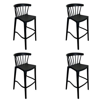 Pack 4 taburetes bar Windsor negra