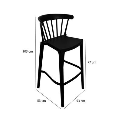 Imagen 2 del producto Pack 4 taburetes bar Windsor negra