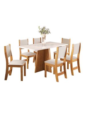Imagen 1 del producto Juego de Comedor 6 sillas Firenze Beige  78,1 x 77 x 136 cm