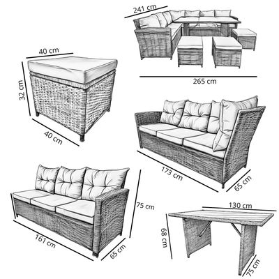 Imagen 2 del producto Juego Comedor Terraza Antonia 9 Personas