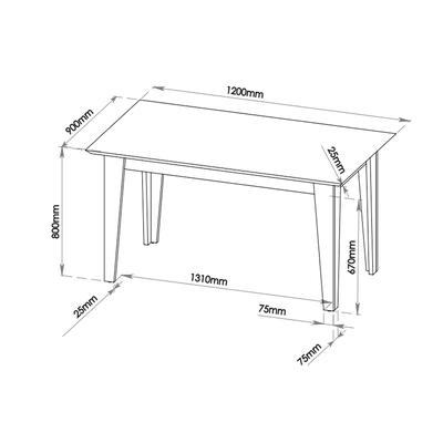 Imagen 2 del producto Juego de comedor 4 sillas Royal Beige 82 cm x 90 cm x 120 cm