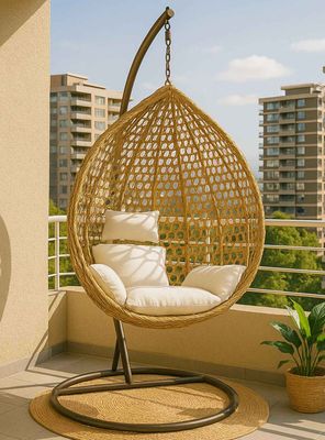 Imagen 2 del producto Silla Colgante Hawái M Caramelo Cojín Marfil