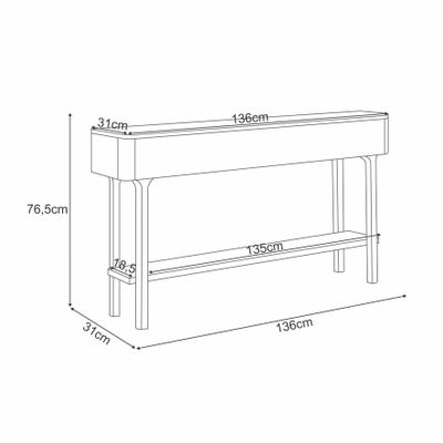 Imagen 2 del producto Arrimo Nantes Off White  136 x 76,5 x 31 cm