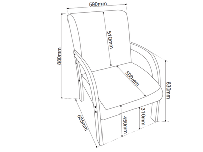 Imagen 2 del producto Poltrona Paris cafe 88 x 59 x 65,5