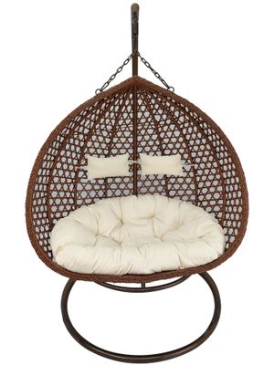Imagen 2 del producto Silla Colgante Hawái XL Chocolate Cojín Marfil