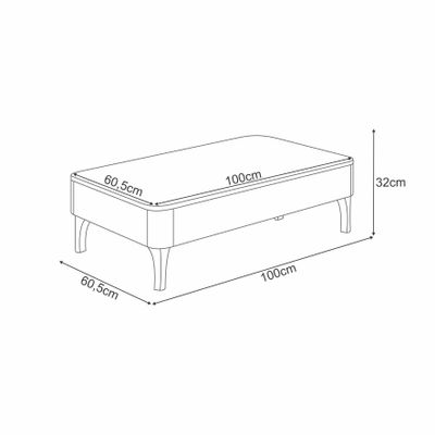 Imagen 2 del producto Mesa de Centro Niza Off White / Cinamomo  32 x 60.5 x 100cm