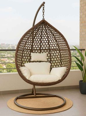 Imagen 2 del producto Silla Colgante Hawái L Chocolate Cojín Marfil