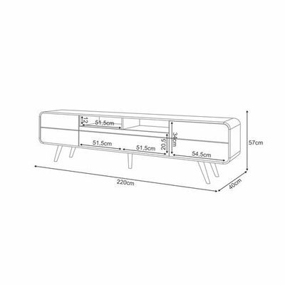 Imagen 2 del producto Rack Tv Marsella 85"" 220x57x40 cm