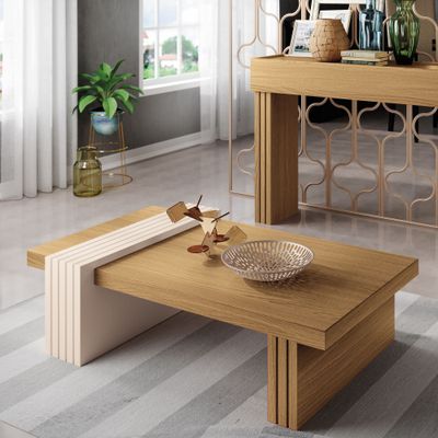 Imagen 2 del producto Mesa de centro Praga Freijo-Off White 107x60x33 cm