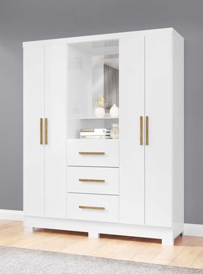 Imagen 1 del producto Closet 4 puertas 3 cajones Versalles 190x46,5x 152,4 Blanco nieve