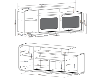 Imagen 2 del producto Rack tv Riviera color miel 72 x 40 x 180, 5