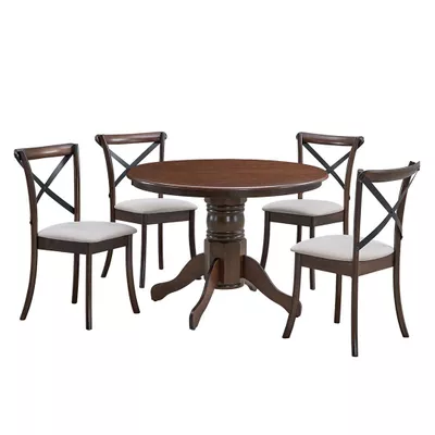 Juego de Comedor Victoria Chocolate 4 Sillas Crossback