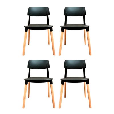 Silla Lisboa Negra 4 Unidades