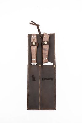 Imagen 2 del producto SET PARRILLERO: PINCHO + CUCHILLO CON FUNDA DE CUERO CAFÉ